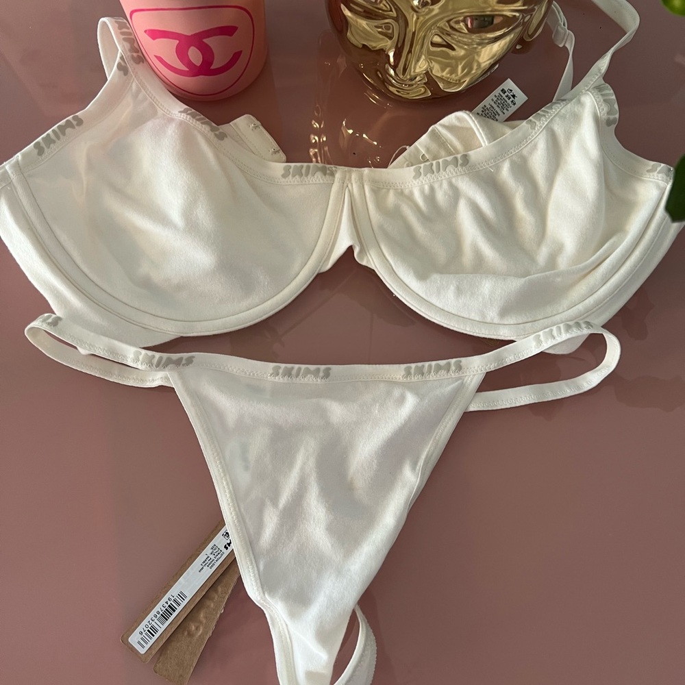 Skims Cotton Wire Demi Bra Set